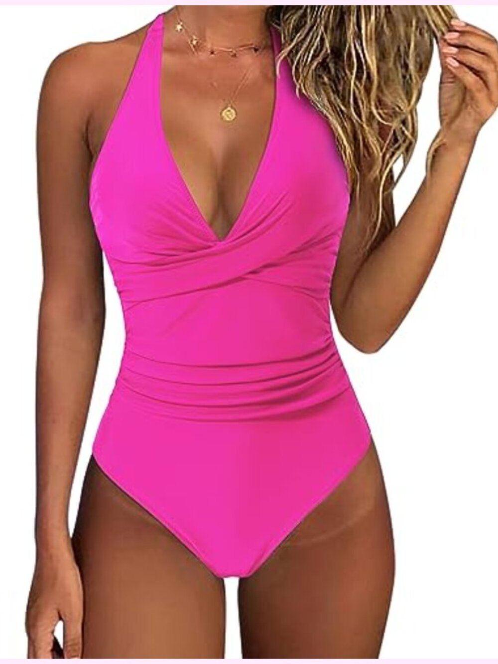 Tummy Control Halter One Piece Swimsuit Push Up Monokini